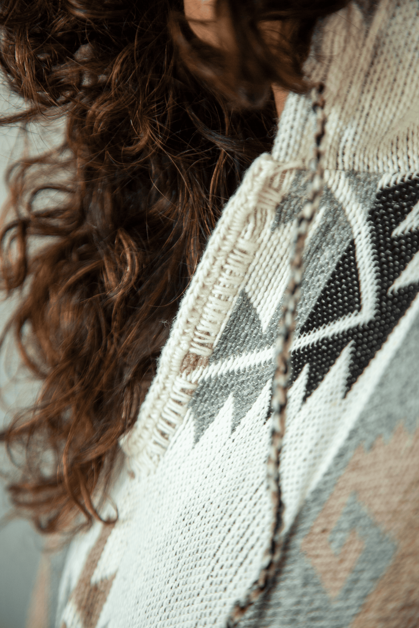 Boho Brown-Gray Poncho