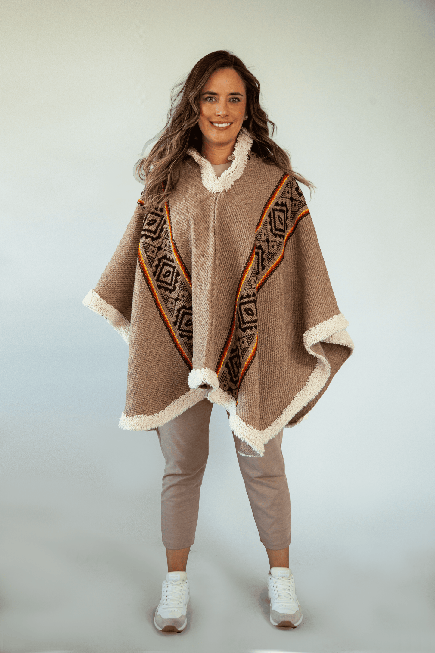 Light-Brown Artisan Poncho