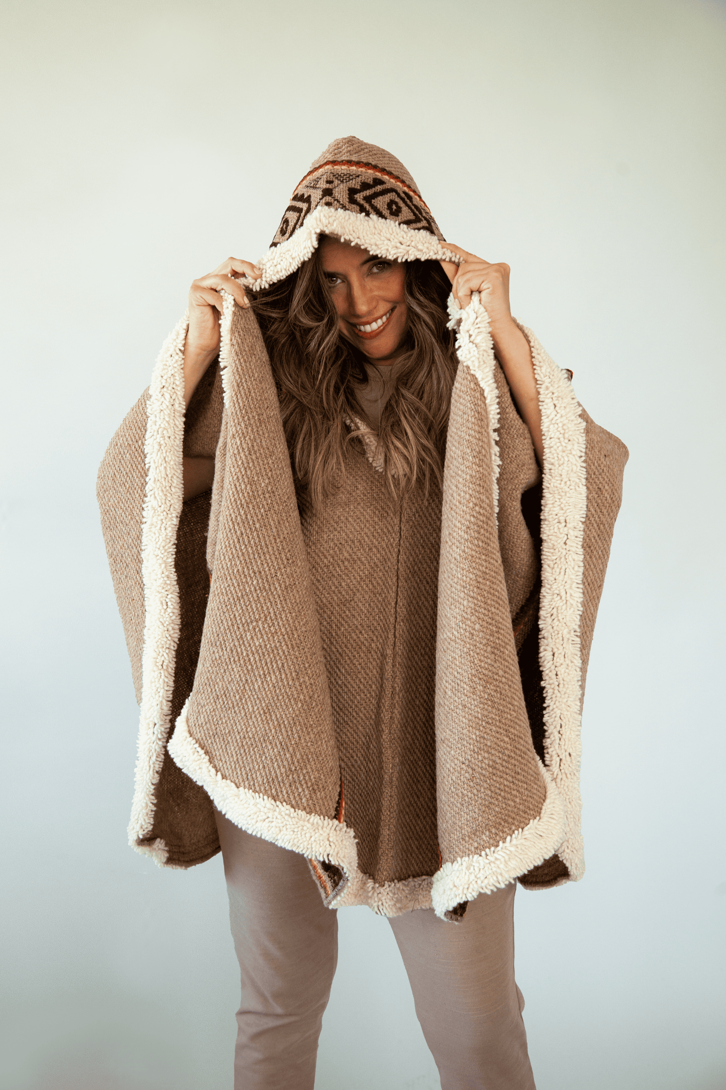 Light-Brown Artisan Poncho
