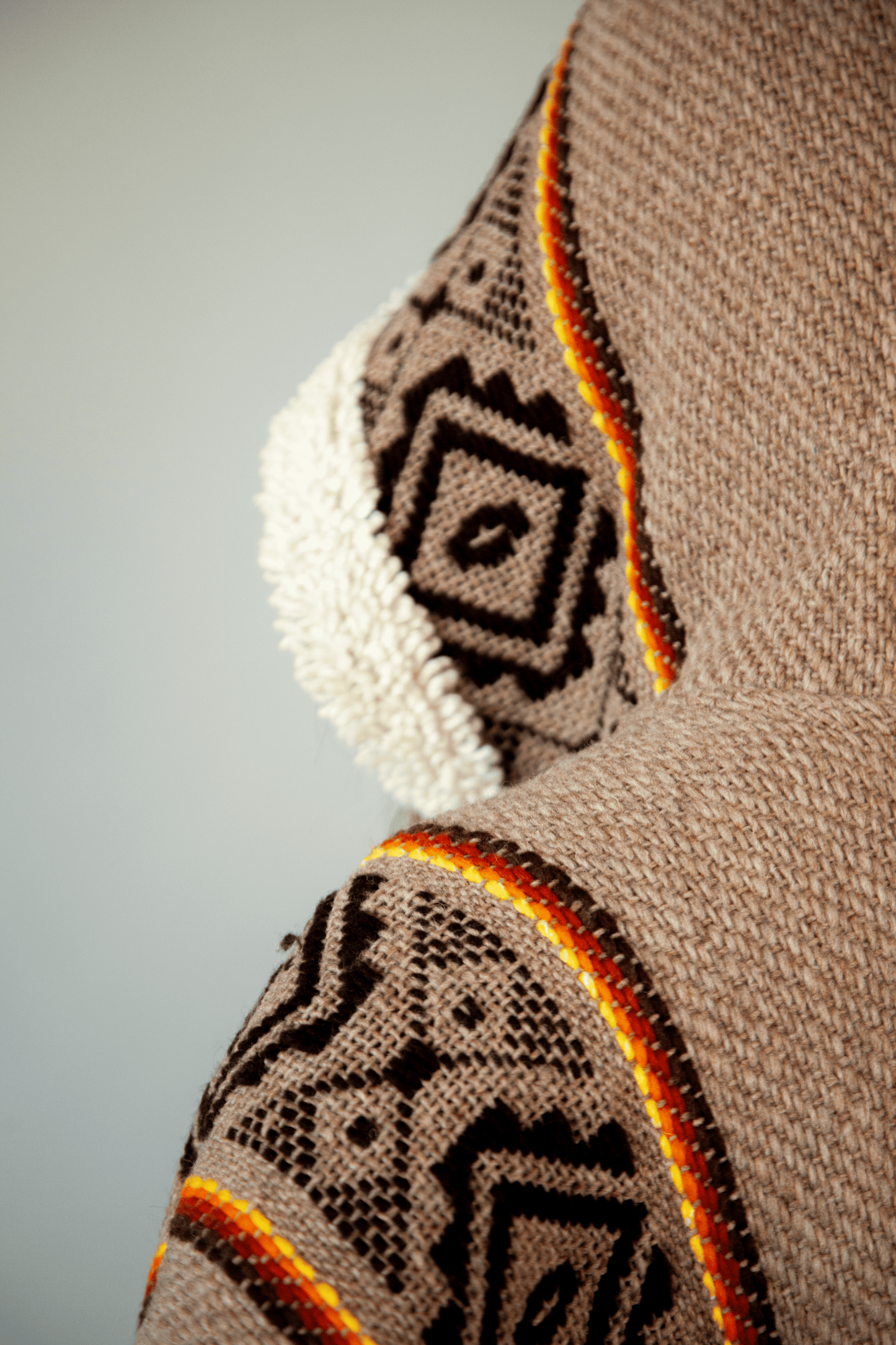 Light-Brown Artisan Poncho