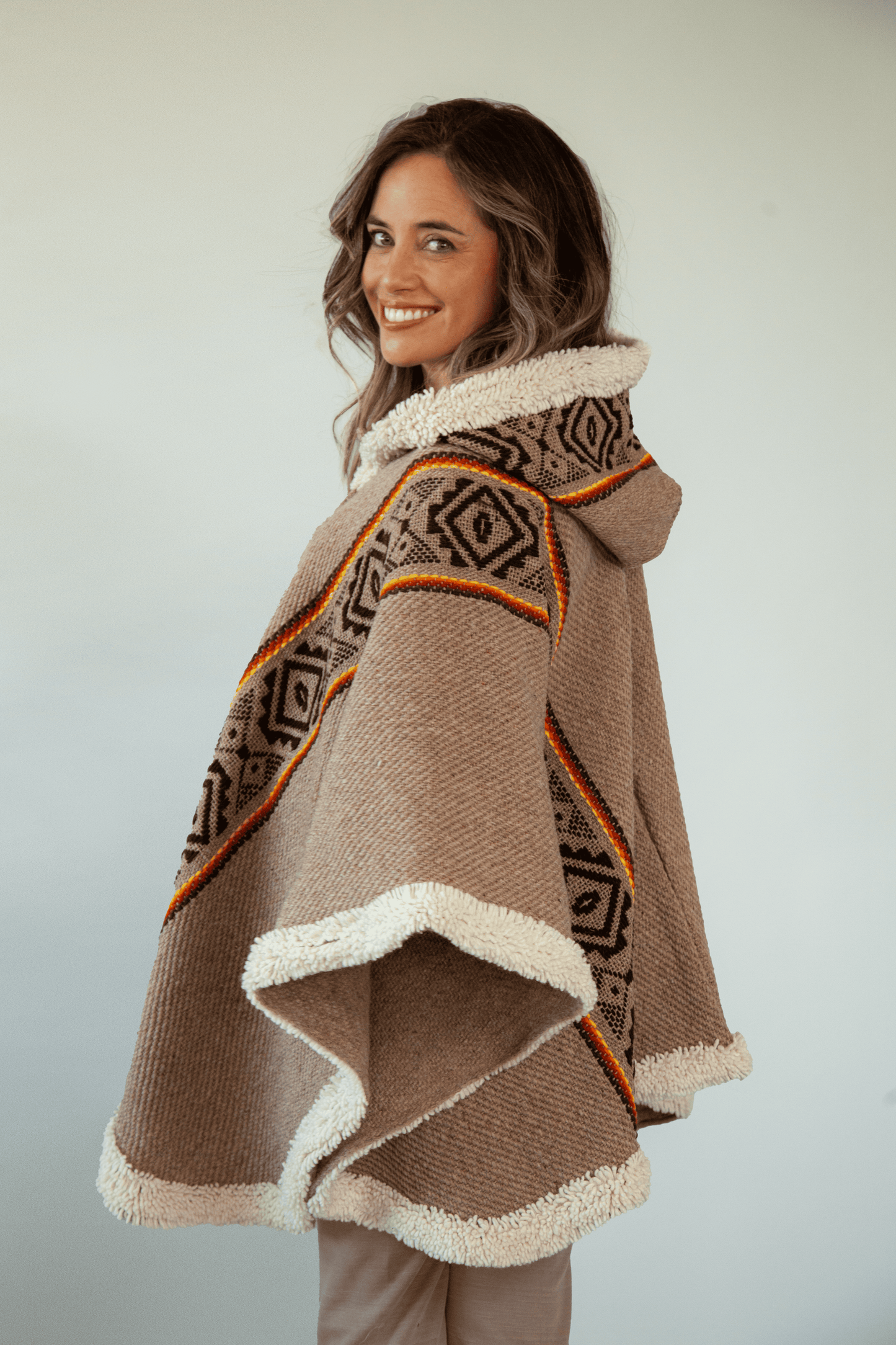 Light-Brown Artisan Poncho