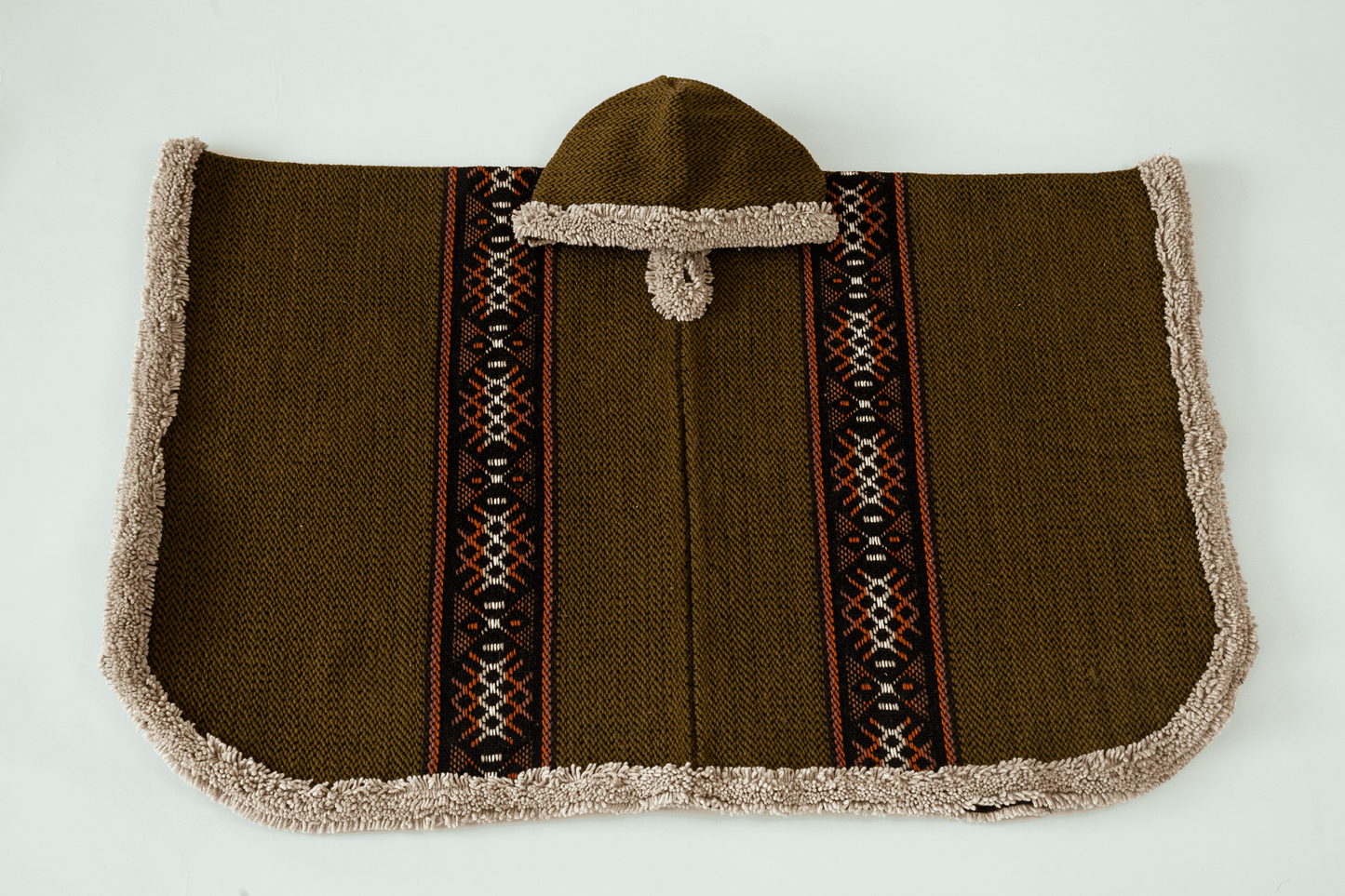 Dark-Green Artisan Poncho