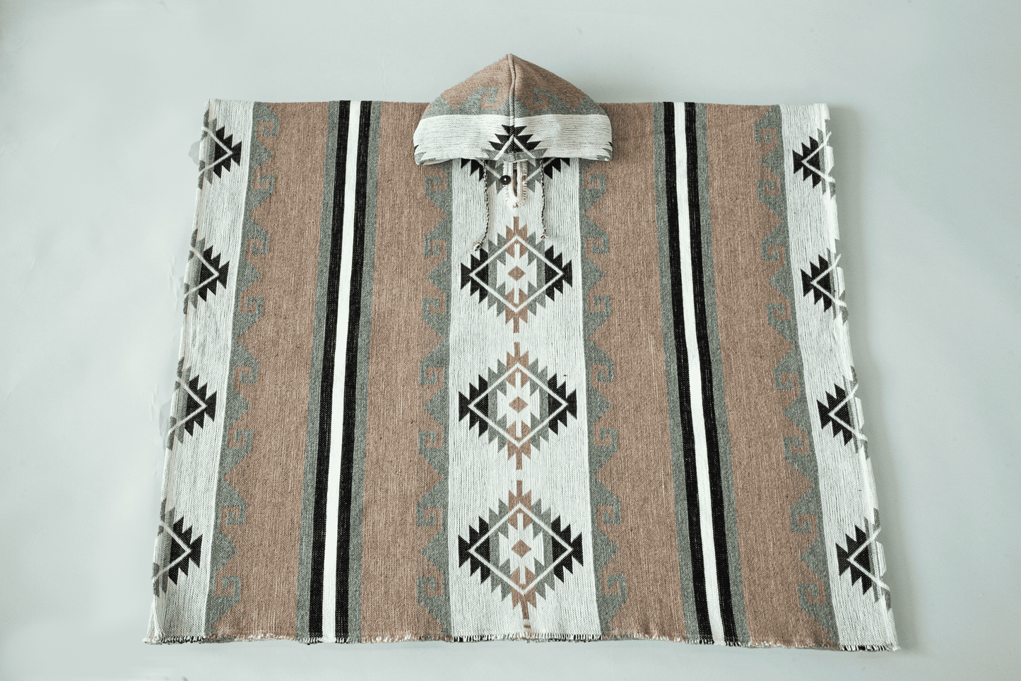 Boho Brown-Gray Poncho
