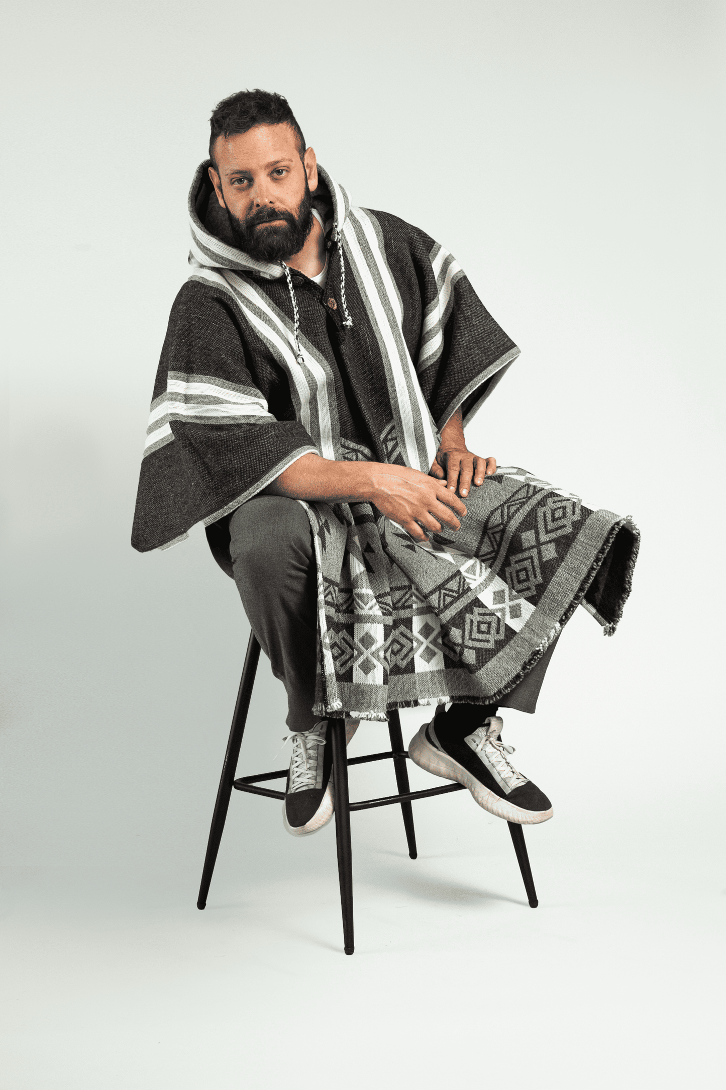 EcoWolf Black-Gray Poncho