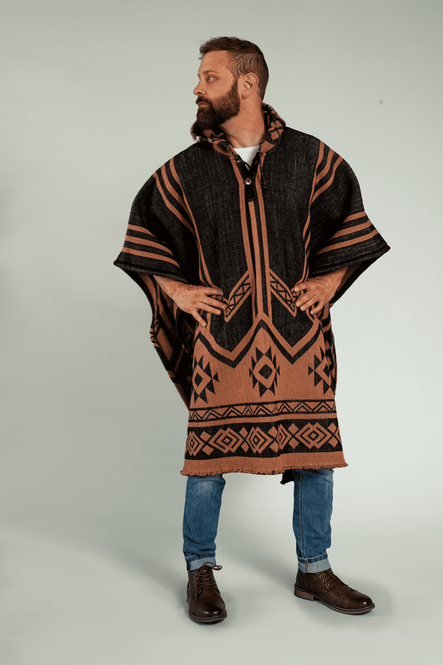 Driftwood Black-Brown Poncho