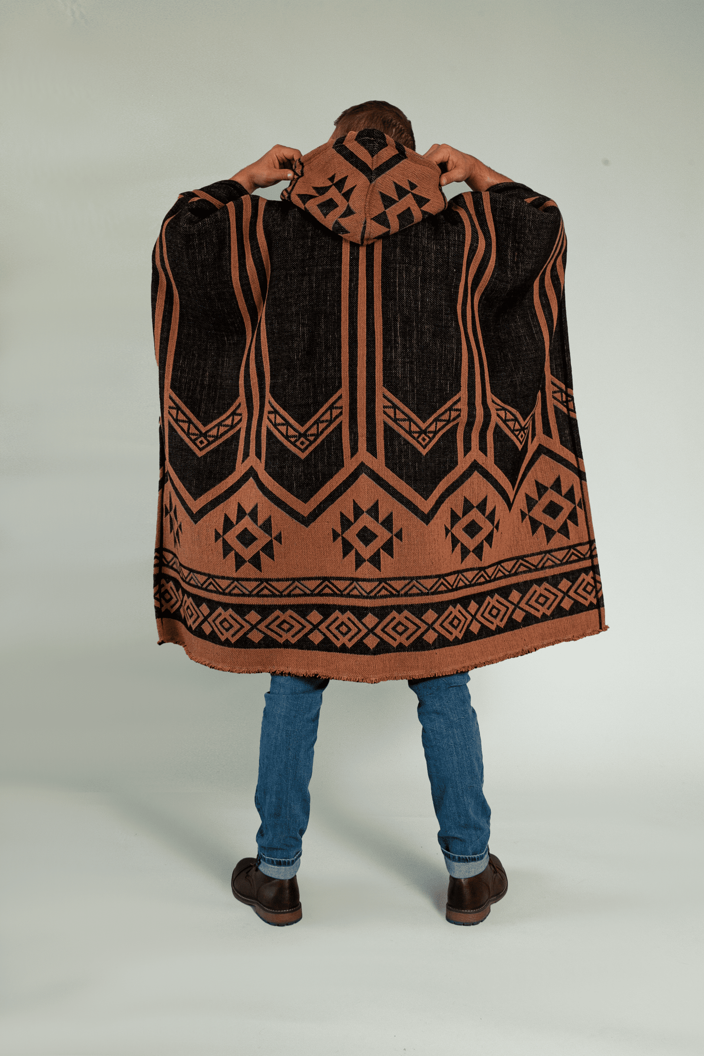 Driftwood Black-Brown Poncho