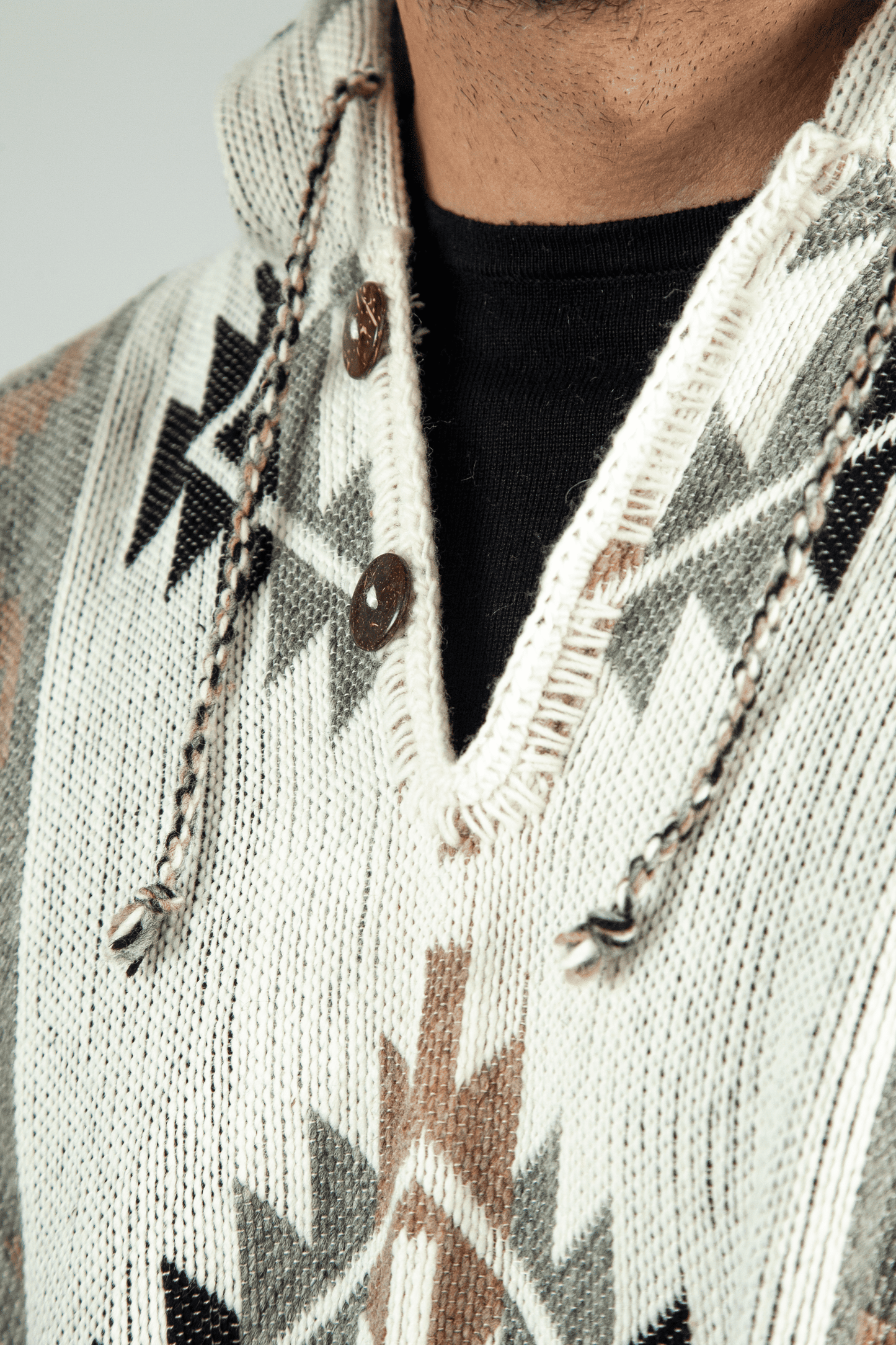 Boho Brown-Gray Poncho