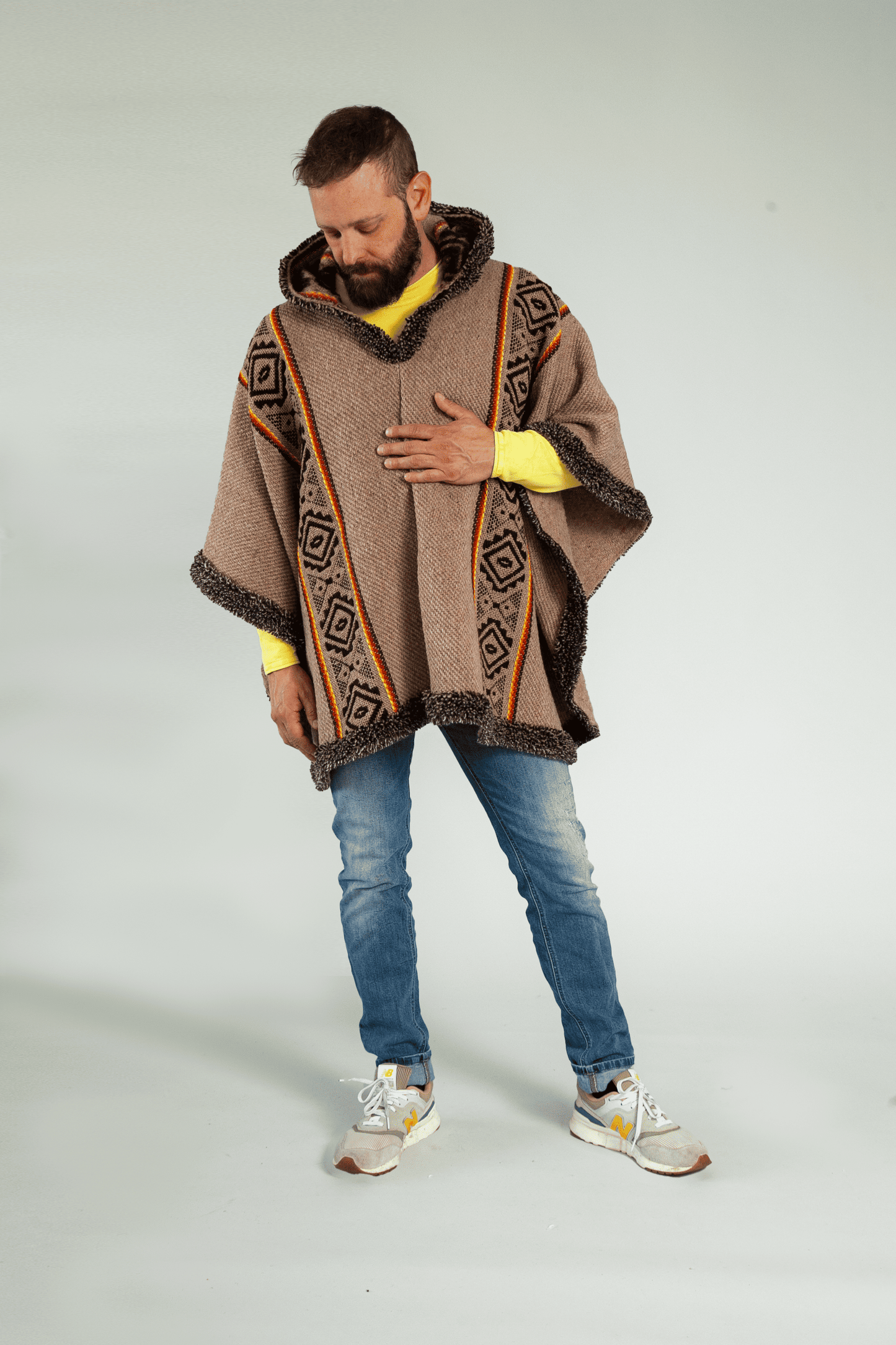 Light-Brown Artisan Poncho
