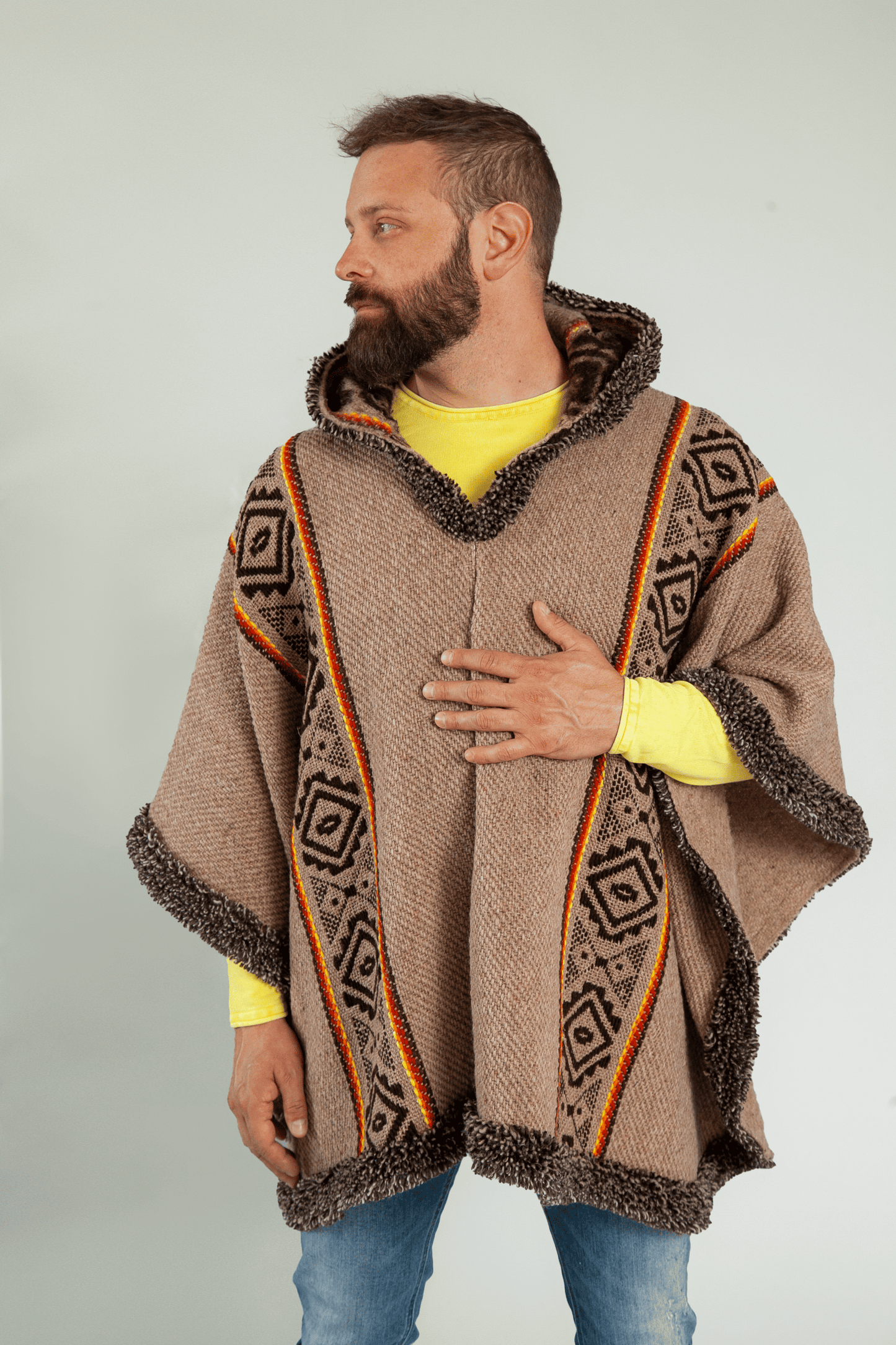 Light-Brown Artisan Poncho