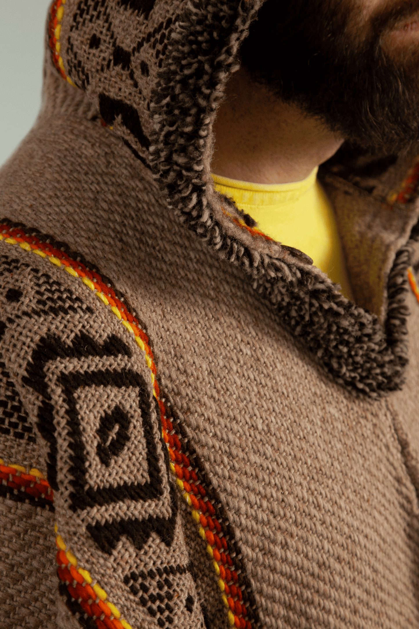 Light-Brown Artisan Poncho