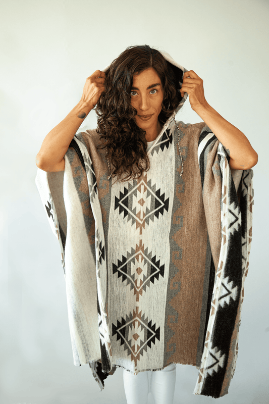 Boho Brown-Gray Poncho