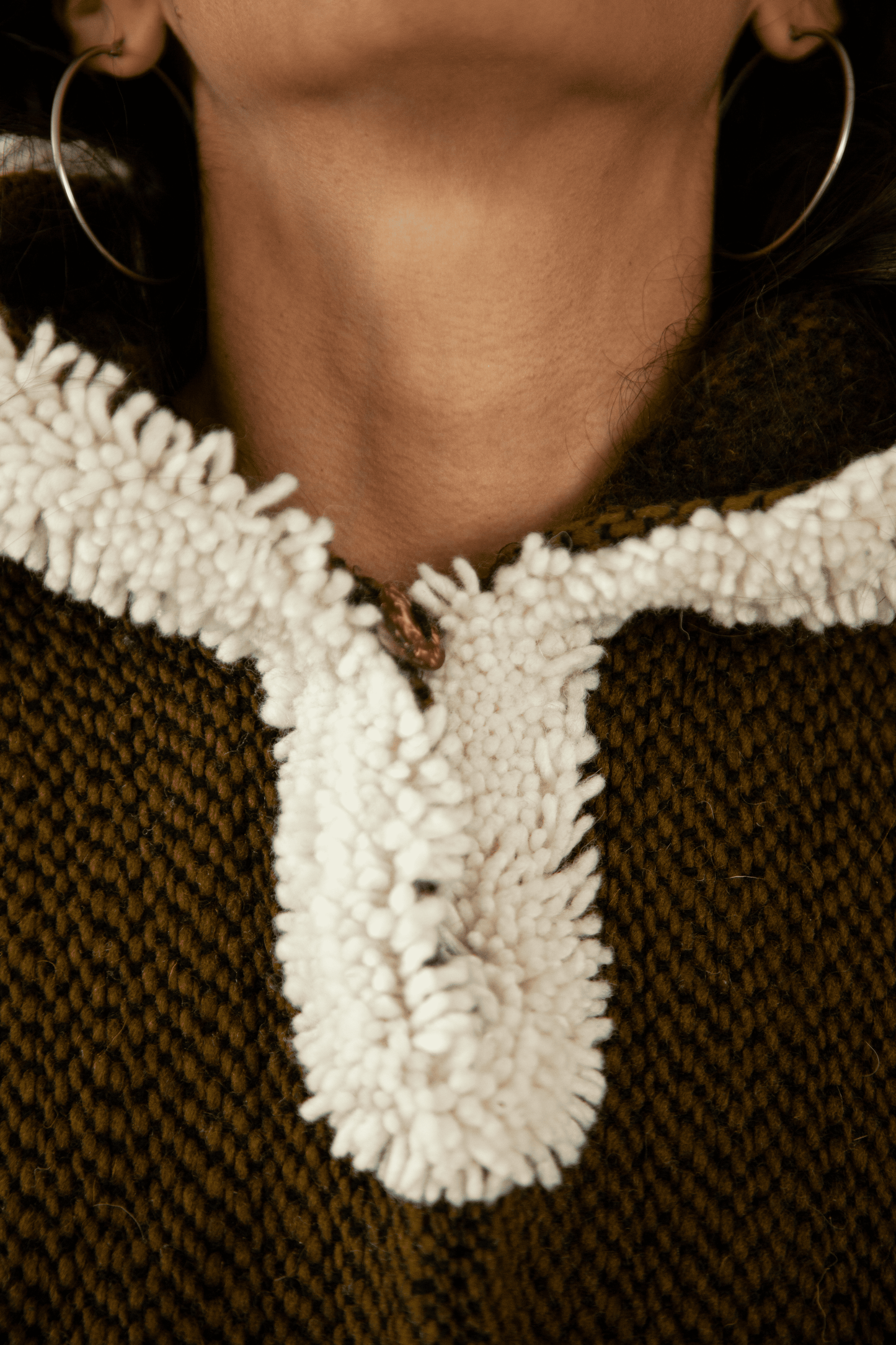 Dark-Green Artisan Poncho