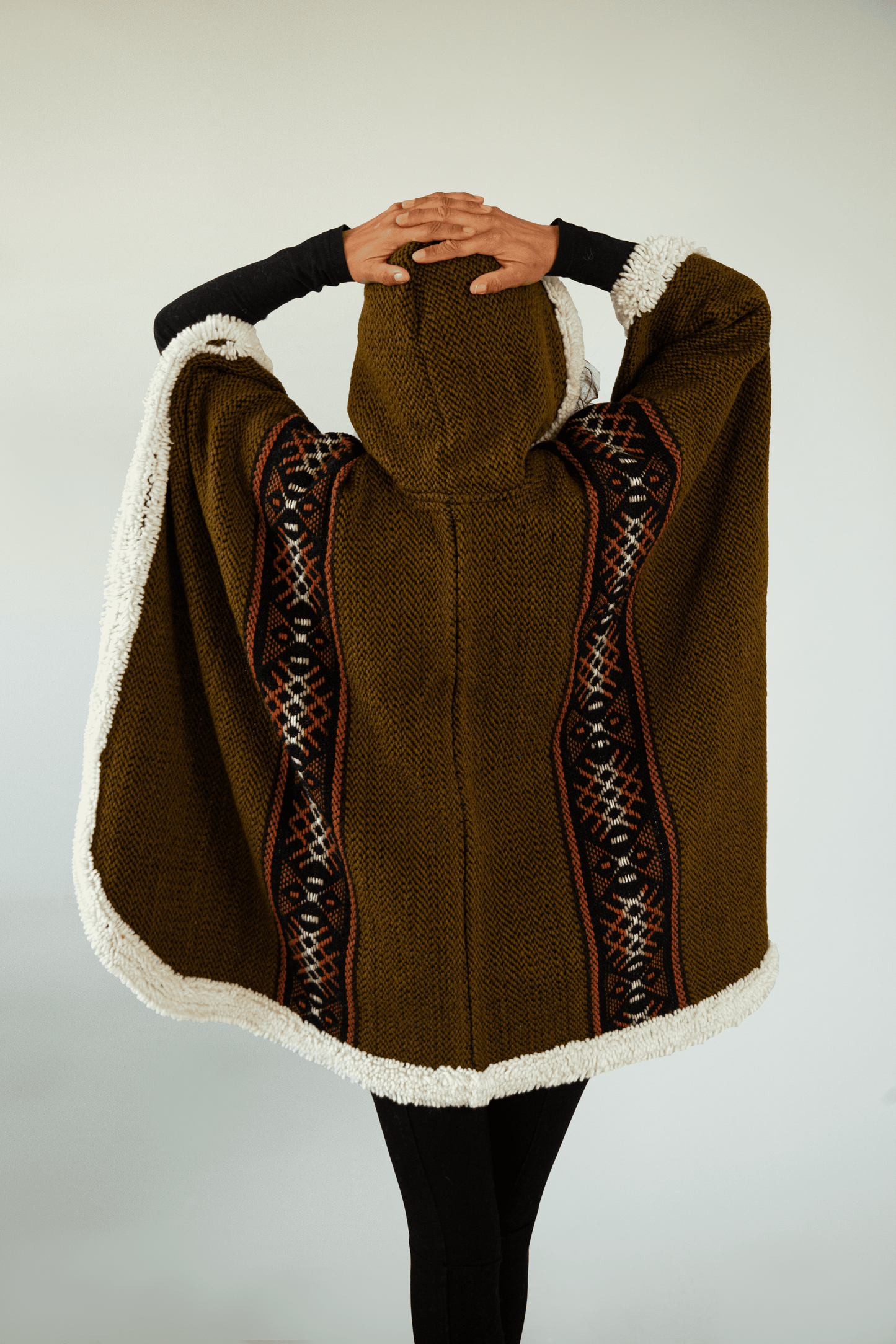 Dark-Green Artisan Poncho