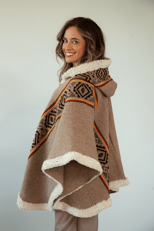Light-Brown Artisan Poncho