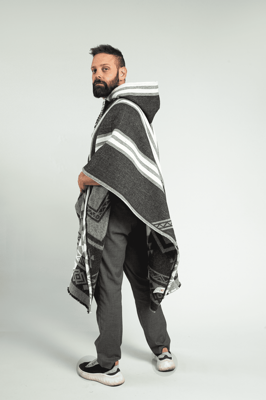 EcoWolf Black-Gray Poncho