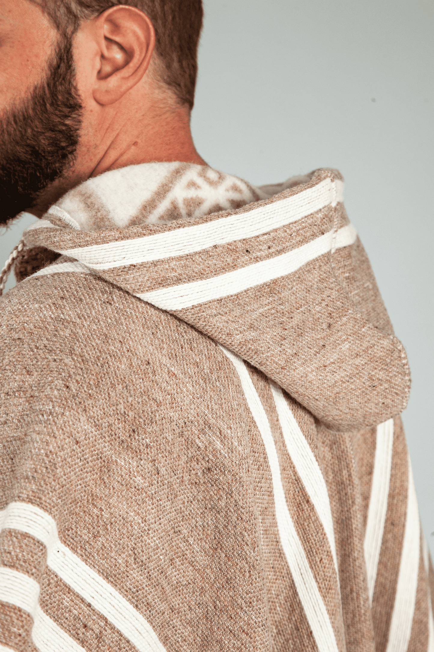 Brown-White Indie Poncho