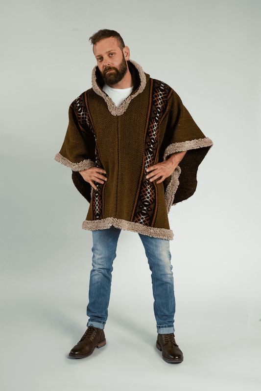 Dark-Green Artisan Poncho