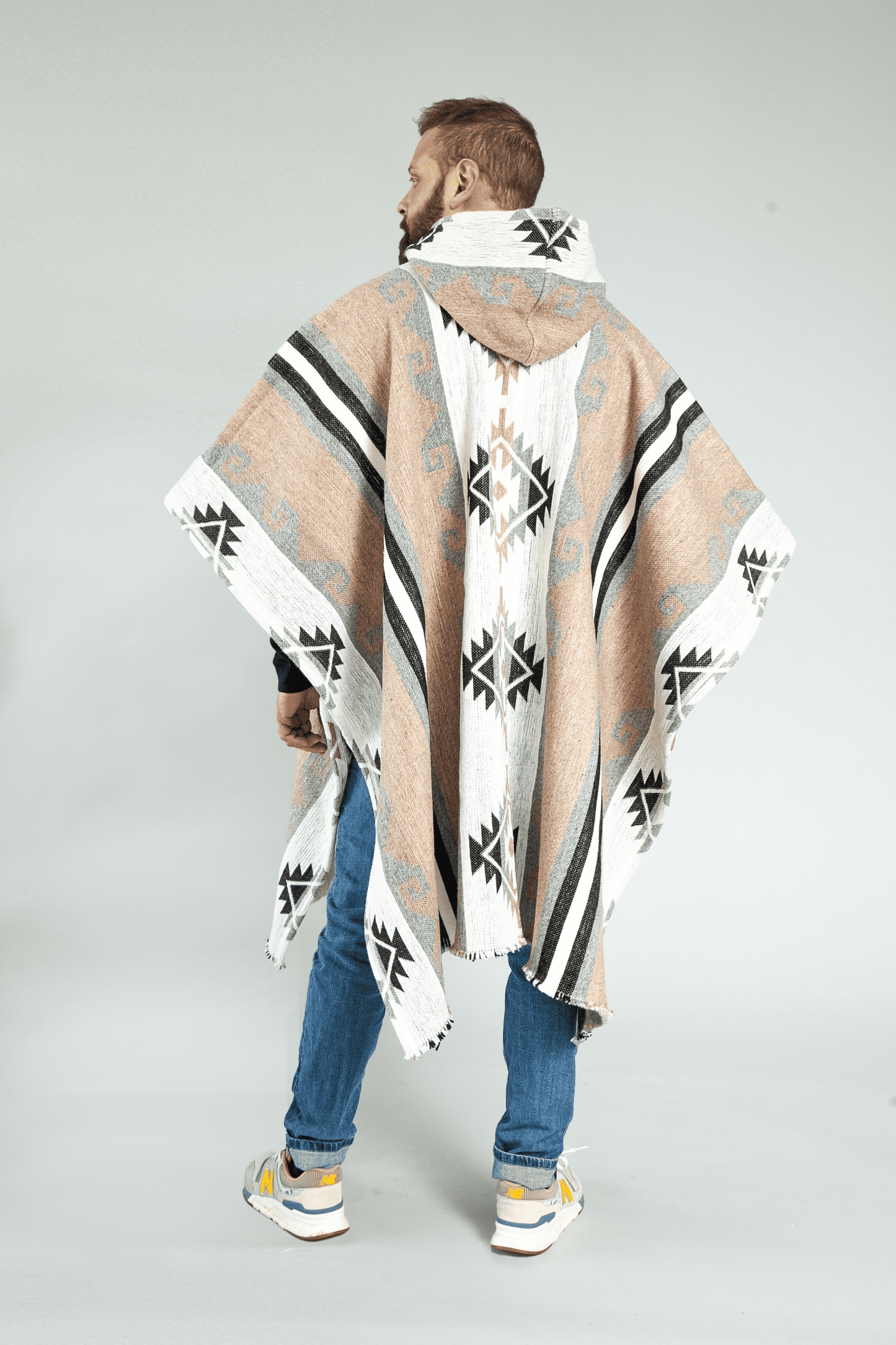 Boho Brown-Gray Poncho